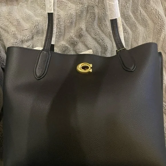 Coach Willow Leather Tote Bag - Black - NWT
